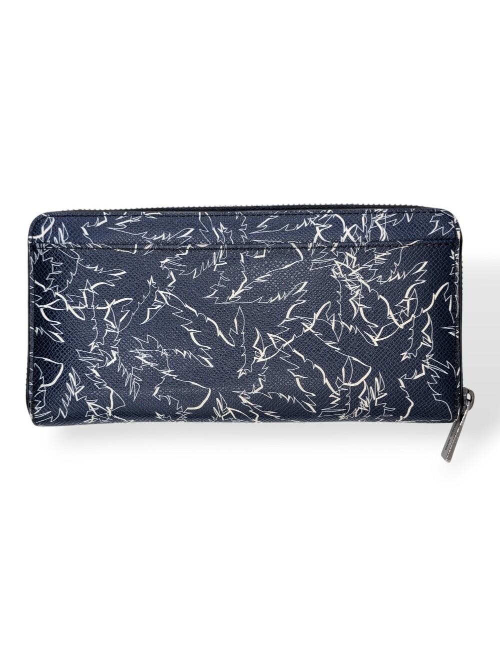 Michael Kors Wallet Mens Grant Tech Zip Around Navy Blue White Palm Tree design